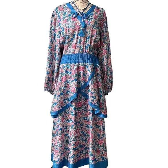 Vintage Designer Diane Freis Floral Maxi Dress - Picture 2 of 11